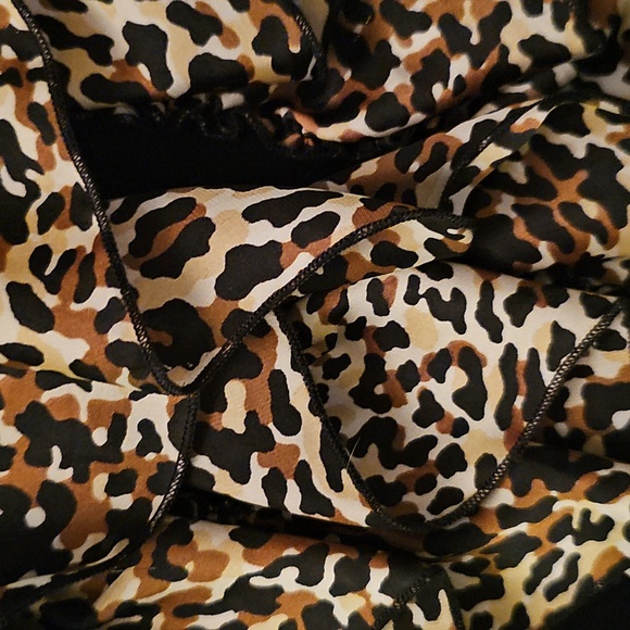 Cable & Gauge Black Tank Top with Leopard Ruffles - Picture 4 of 4